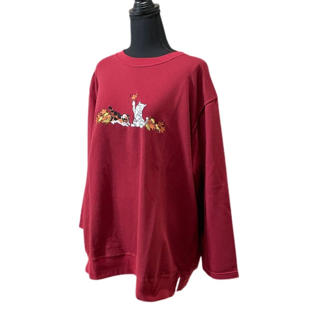Needle & Threads Woman Sweatshirt Fall Cats Women's Size 1X